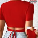 نیمتنه کراپ ورزشی زنانه - red