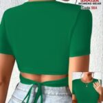 نیمتنه کراپ ورزشی زنانه - green