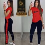 ست تیشرت شلوار ورزشی نایک زنانه سایز بزرگ - red