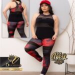ست تاپ شلوار طرحدار ورزشی سایزبزرگ - red