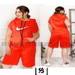 ست زنانه شلوارک و تیشرت آستین کوتاه کلاهدار - red