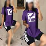 ست تیشرت لانگ و شورتک ورزشی زنانه - %d8%a8%d9%86%d9%81%d8%b4