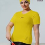 تیشرت ورزشی زنانه باهدبند سایزبزرگ - %d8%b2%d8%b1%d8%af