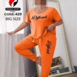 ست تیشرت آستین کوتاه و شلوار  - orange