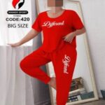 ست تیشرت آستین کوتاه و شلوار  - red
