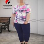ست تیشرت و شلوار گلاسکو زنانه سایزبزرگ - %d8%b3%d8%b1%d9%85%d9%87-%d8%a7%db%8c