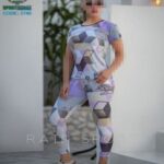 ست تیشرت و شلوار طرحدار ورزشی - 3740-2