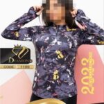 بلوز فینگری چاپی نیم زیپ - 1199-4