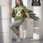 تیشرت و شلوار نخ پنبه زنانه - green