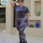 ست تیشرت و شلوار ورزشی طرح دار زنانه - 3810-5