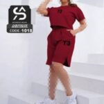 ست کراپ شلوارک ورزشی زنانهY3 - red
