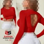 نیم تنه کراپ تک آستین ساده زنانه - red