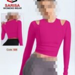 نیمتنه کراپ تک آستین فینگردار رزشی زنانه - %d8%b3%d8%b1%d8%ae%d8%a7%d8%a8%db%8c