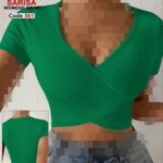 نیمتنه کراپ زنانه - green