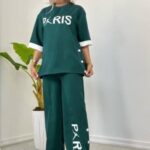 ست تیشرت شلوار بگ پاریس زنانه - %d8%b3%d8%a8%d8%b2-%da%a9%d9%84%d9%87-%d8%ba%d8%a7%d8%b2%db%8c