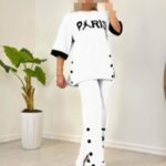 ست تیشرت شلوار بگ پاریس زنانه - %d8%b3%d9%81%db%8c%d8%af
