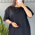 تیشرت لانگ ساده قواره دار زنانه - %d9%85%d8%b4%da%a9%db%8c