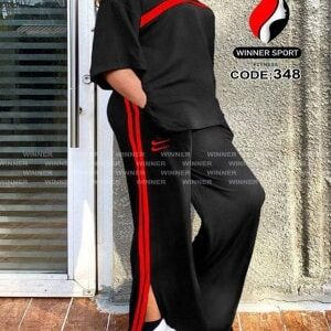 ست تیشرت و شلوار لش قواره دار دونایک زنانه