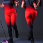 ست تیشرت و لگ کمر پهن ورزشی زنانه - red