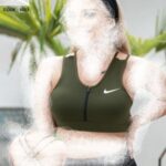 نیم تنه ورزشی کاپدار نایک جلو زیپ دار پشت ضربدری - green