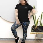 ست تیشرت و شلوار طرحدار ورزشی زنانه سایزبزرگ - 2