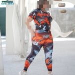 ست کراپ شلوار طرح دار ورزشی زنانه  - 1