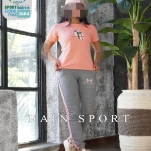 تیشرت شلوار ورزشی ملانژ پنبه دخترانه زنانه