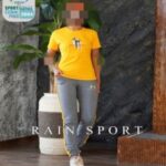 تیشرت شلوار ورزشی ملانژ پنبه دخترانه زنانه - %d8%b2%d8%b1%d8%af