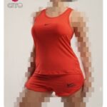 ست تاپ شورتک ورزشی زنانه دخترانه نایک - red - l
