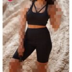 ست نیم تنه شلوارک کمر گنی ورزشی زنانه - %d9%85%d8%b4%da%a9%db%8c - l