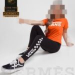 ست ورزشی تیشرت شلوار دخترانه زنانه - orange