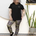 ست تیشرت و شلوار طرحدار ورزشی زنانه سایزبزرگ - 5