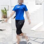 ست تیشرت شلوارک ورزشی دخترانه زنانه - blue