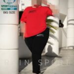 ست تیشرت شلوار ورزشی سایز بزرگ زنانه - red