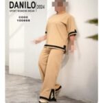 ست ورزشی تیشرت  شلوار بگ زنانه  - %da%a9%d8%b1%d9%85