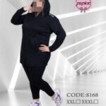 ست مانتو شلوار کلاه دار ورزشی زنانه - 2xl