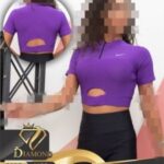 نیم تنه نیم زیپ ورزشی زنانه آستین کوتاه - %d8%a8%d9%86%d9%81%d8%b4
