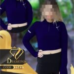 نیم تنه کراپ نیم زیپ آستین فینگری ورزشی  - %d8%b3%d8%b1%d9%85%d9%87-%d8%a7%db%8c