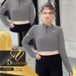 نیم تنه کراپ نیم زیپ آستین فینگری ورزشی  - %d8%b7%d9%88%d8%b3%db%8c