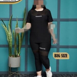 ست تیشرت شلوار تور کره ای ورزشی سایزبزرگ زنانه 