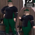 ست باشگاهی تیشرت شلوار زنانه سایزبزرگ  - green