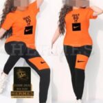 ست بلوز شلوار ورزشی نایک زنانه سایزبزرگ - orange