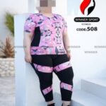 ست تیشرت و شلوار طرحدار ورزشی زنانه سایزبزرگ - 2