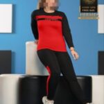 ست تیشرت شلوار آستین بلند اسپرت زنانه - red