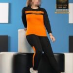 ست تیشرت شلوار آستین بلند اسپرت زنانه - orange
