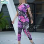 ست تیشرت شلوار طرح دار ورزشی زنانه - 4
