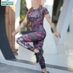 ست تیشرت شلوار طرح دار ورزشی زنانه - 8