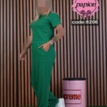 ست تیشرت و شلوار کبریتی زنانه - green