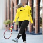 ست سایزبزرگ تیشرت و لگ ورزشی زنانه - %d8%b2%d8%b1%d8%af