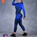 ست بلوز شلوار فینگردار ورزشی زنانه - blue - l